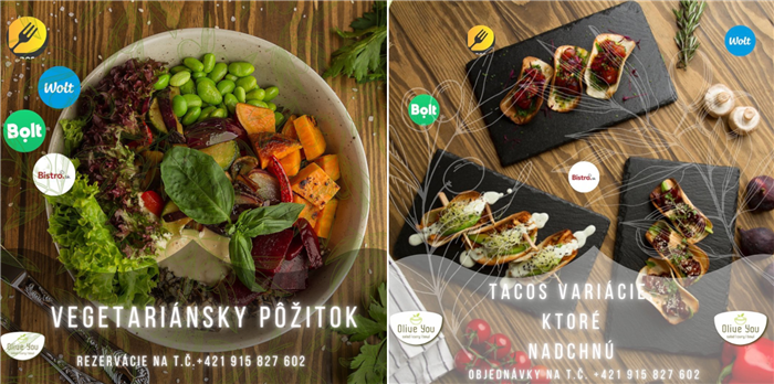Možnost objednat si jídlo přes rozvozové portály