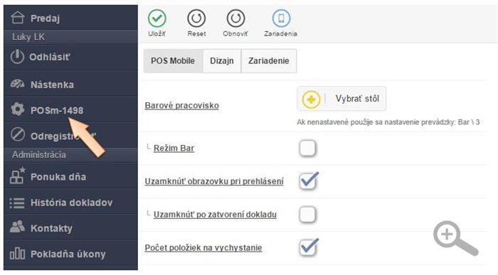 Nastavenie zariadení v menu iKelp POS Mobile Nastavenie zariadení v menu iKelp POS Mobile
