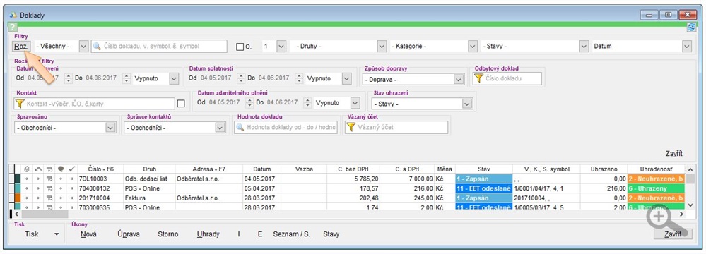 Doklady - filter - rozšírený doklady-filter-rozsireny