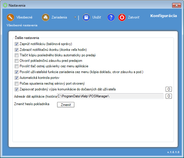 POS Manažér - nastavenia POS Manažér - nastavenia