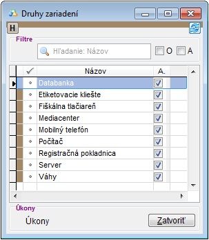 Okno v&yacute;robcov zariaden&iacute;