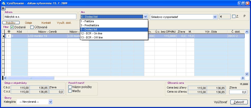 Vyúčtovanie vyuctovanie