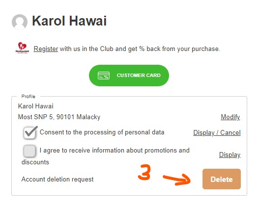 User profile details User profile details