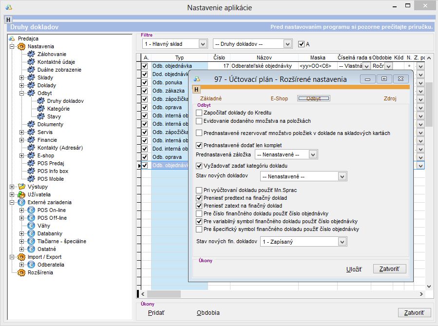 Nastavenie uctovacieho planu