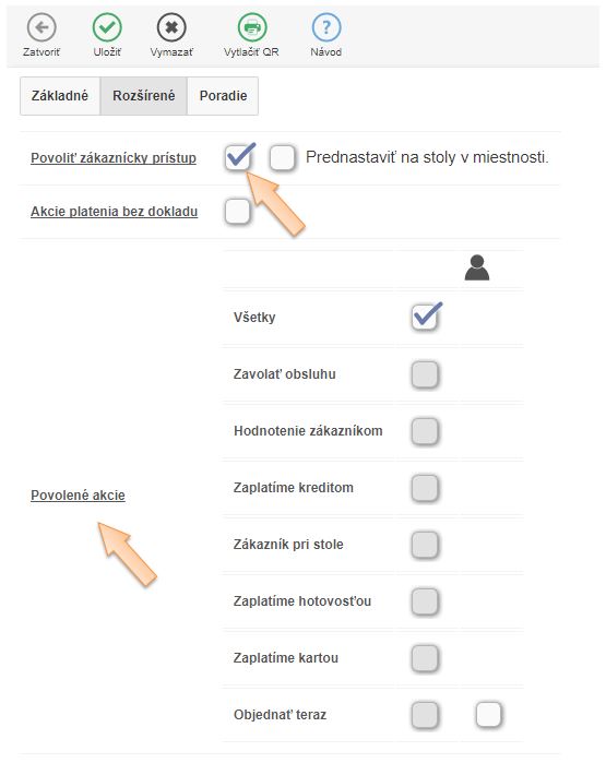 Hodnocení obsluhy - nastavení Hodnocení obsluhy - nastavení