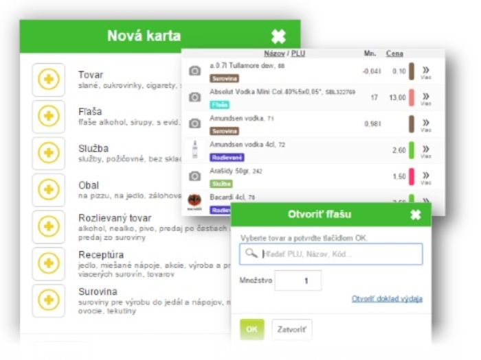 skladová evidencia, druhy skladových kariet