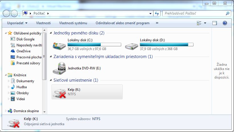 Zobrazenie odpojenej sieťovej jednotky Odpojená sieťová jednotka