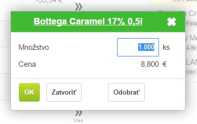 Pridávanie položky do výdajky Pridávanie položky do výdajky